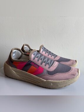 Psudo Slip On Comfortable Athletic Sneakers, Womens Sz 10. Pink Gray